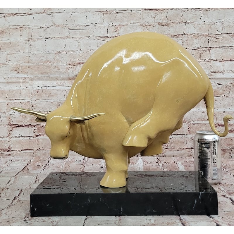 Bronze Imitative Bull Statue Modern Abstract Farmhouse Sculpture Decor