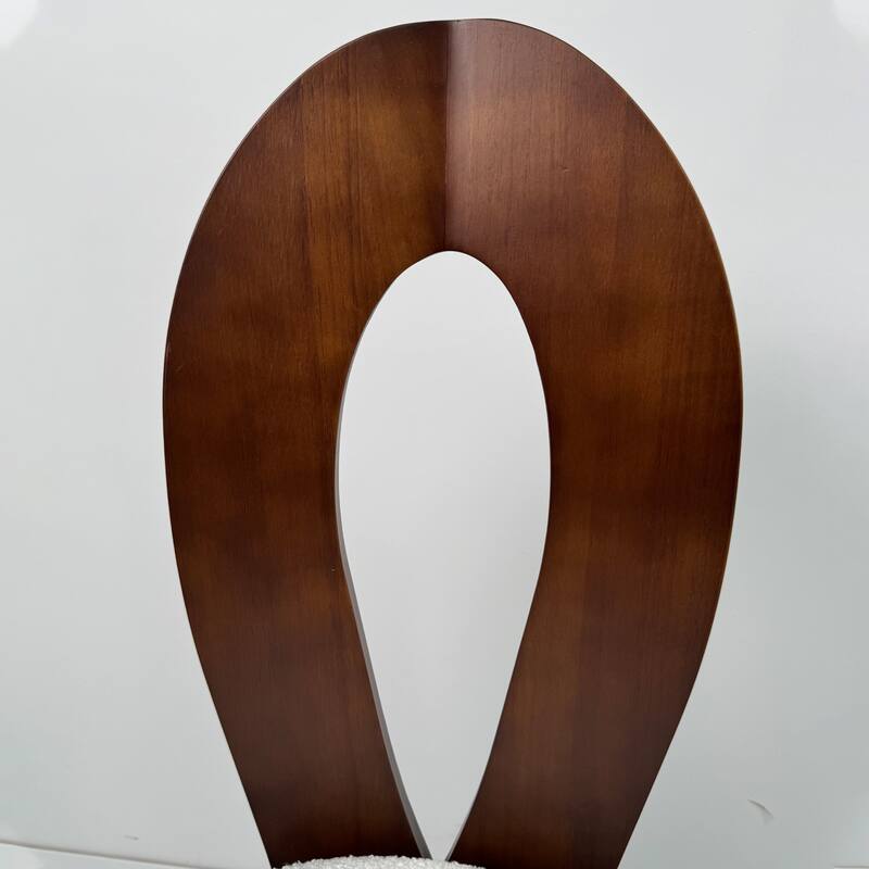 Upholstered Dining Chairs Set of 2, Modern Side Chairs with Round Seats and Backs, Solid Wood Frame Chairs for Home