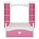 preview thumbnail 8 of 6, Dreamy Twin Size Platform Castle-Shaped Wooden Bed with Bookshelf