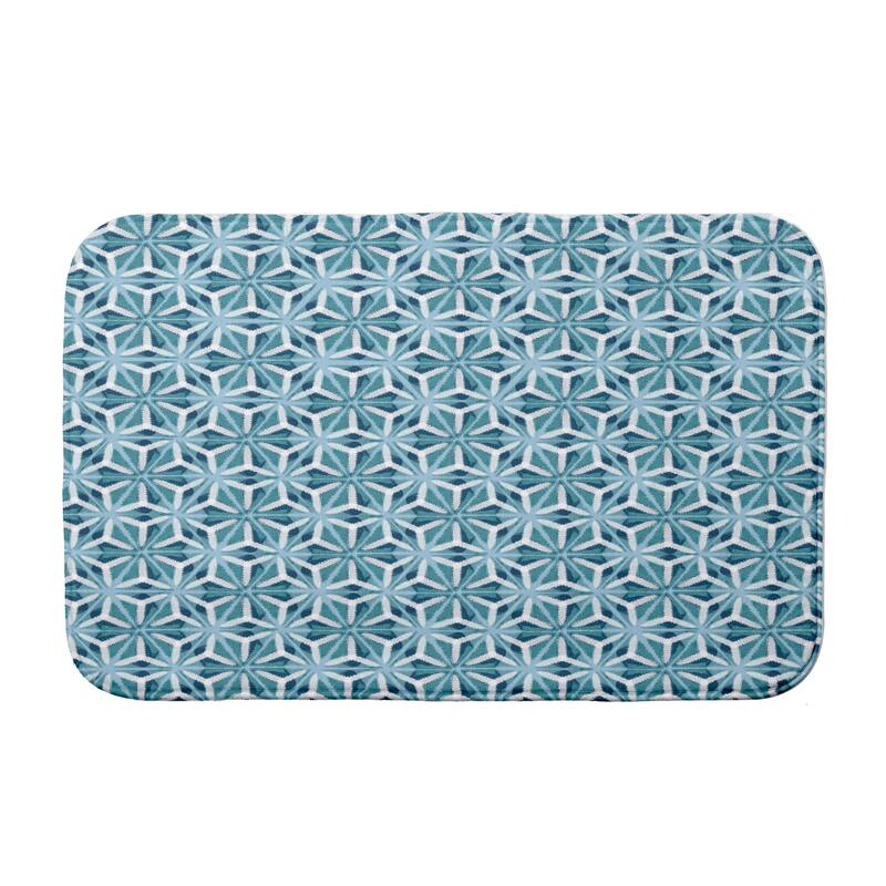 Water Mosaic Bath Mat - 21 x 34 - Blue