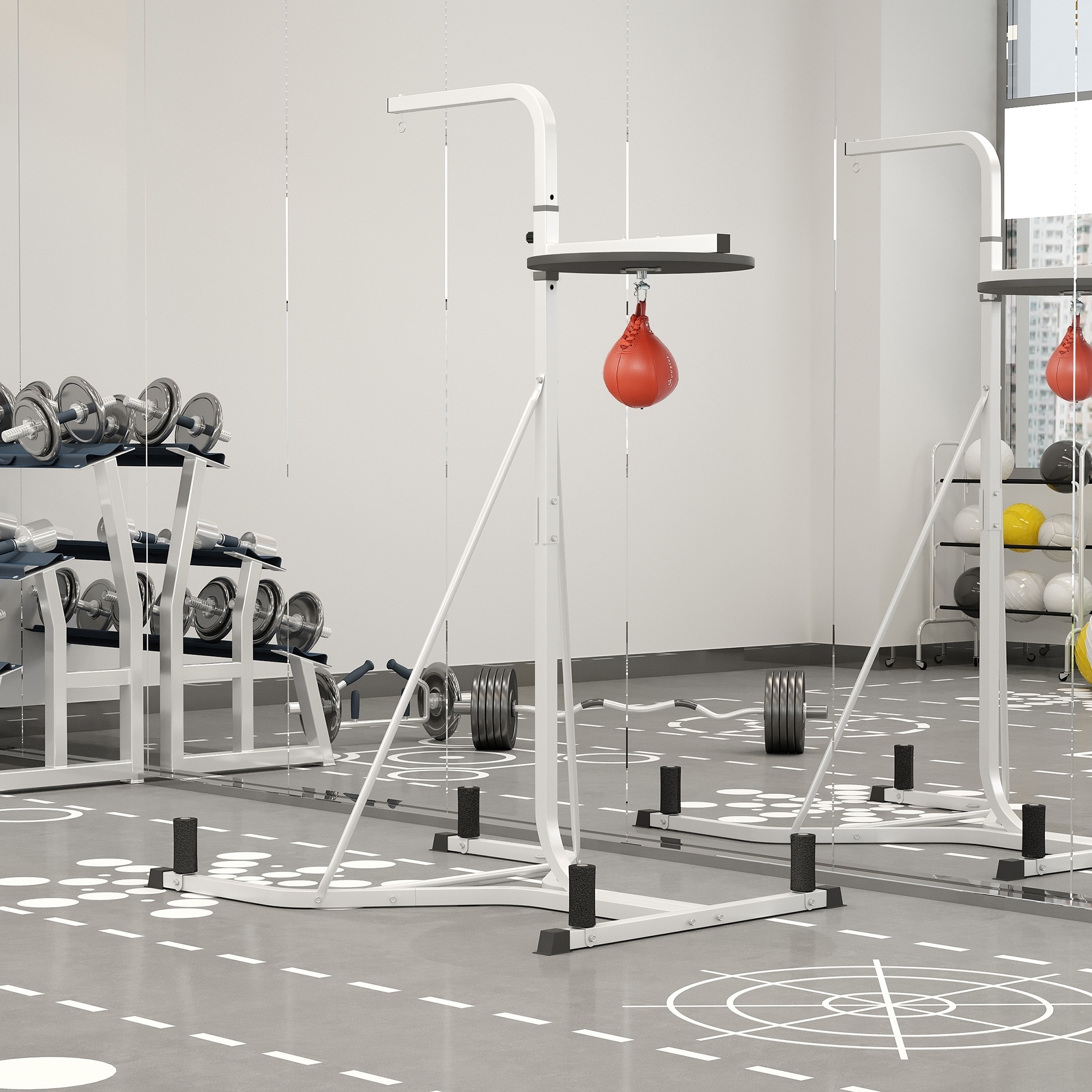 Soozier Free-Standing Speed Bag Platform Punch Bag Station Boxing Stand Heavy Duty Frame
