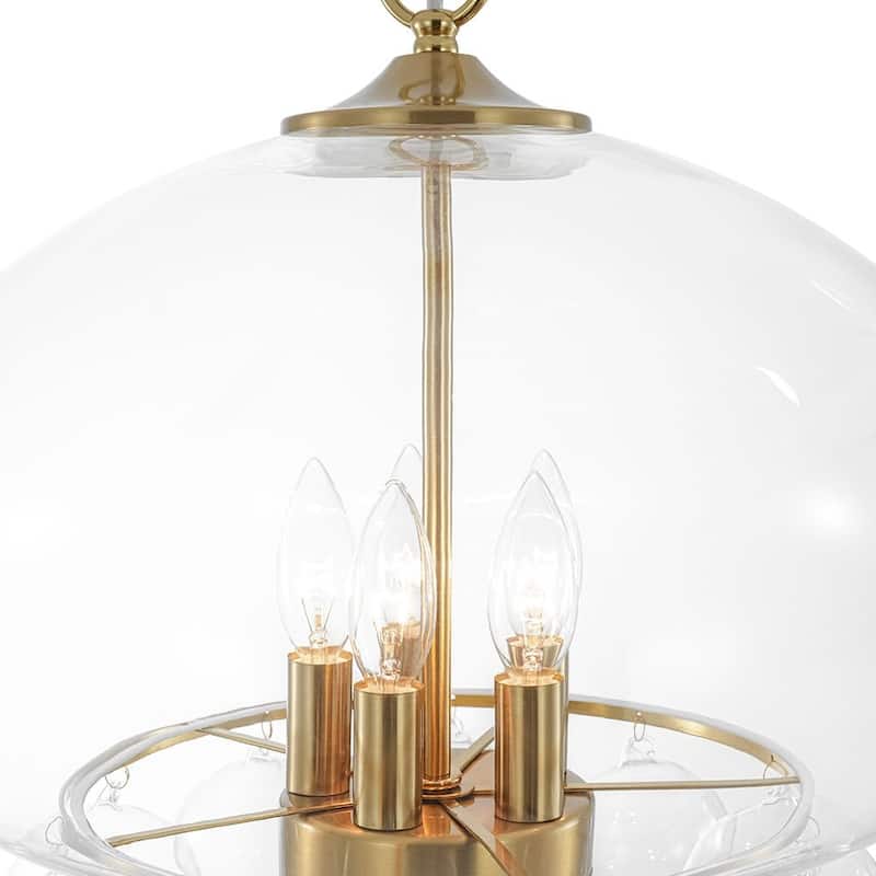 Sculptural Jellyfish 6-Light Clear Glass Globe Tassel Pendant Light