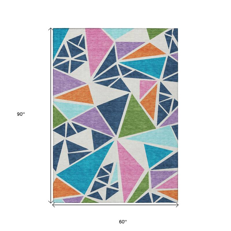 HomeRoots Geometric Transitional Rectangle Outdoor Rug