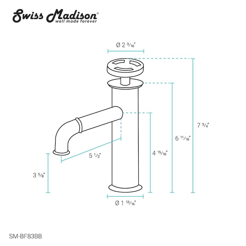 Swiss Madison SM-BF83 Avallon 1.2 GPM Single Hole Bathroom Faucet