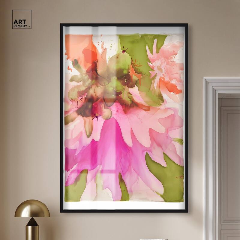 Vibrant Fluidity Floral I Shadowbox by Art Remedy