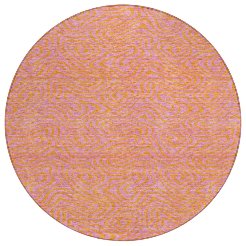 Machine Washable Indoor/ Outdoor Modern Trance Chantille Rug