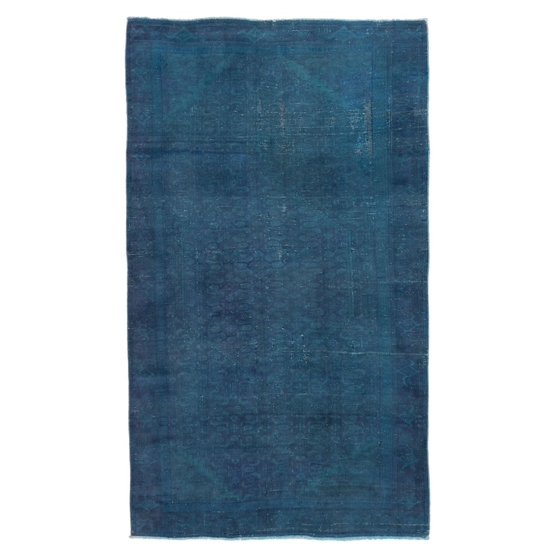 ECARPETGALLERY Hand-knotted Color Transition Blue Wool Rug - 4'2 x 7'1