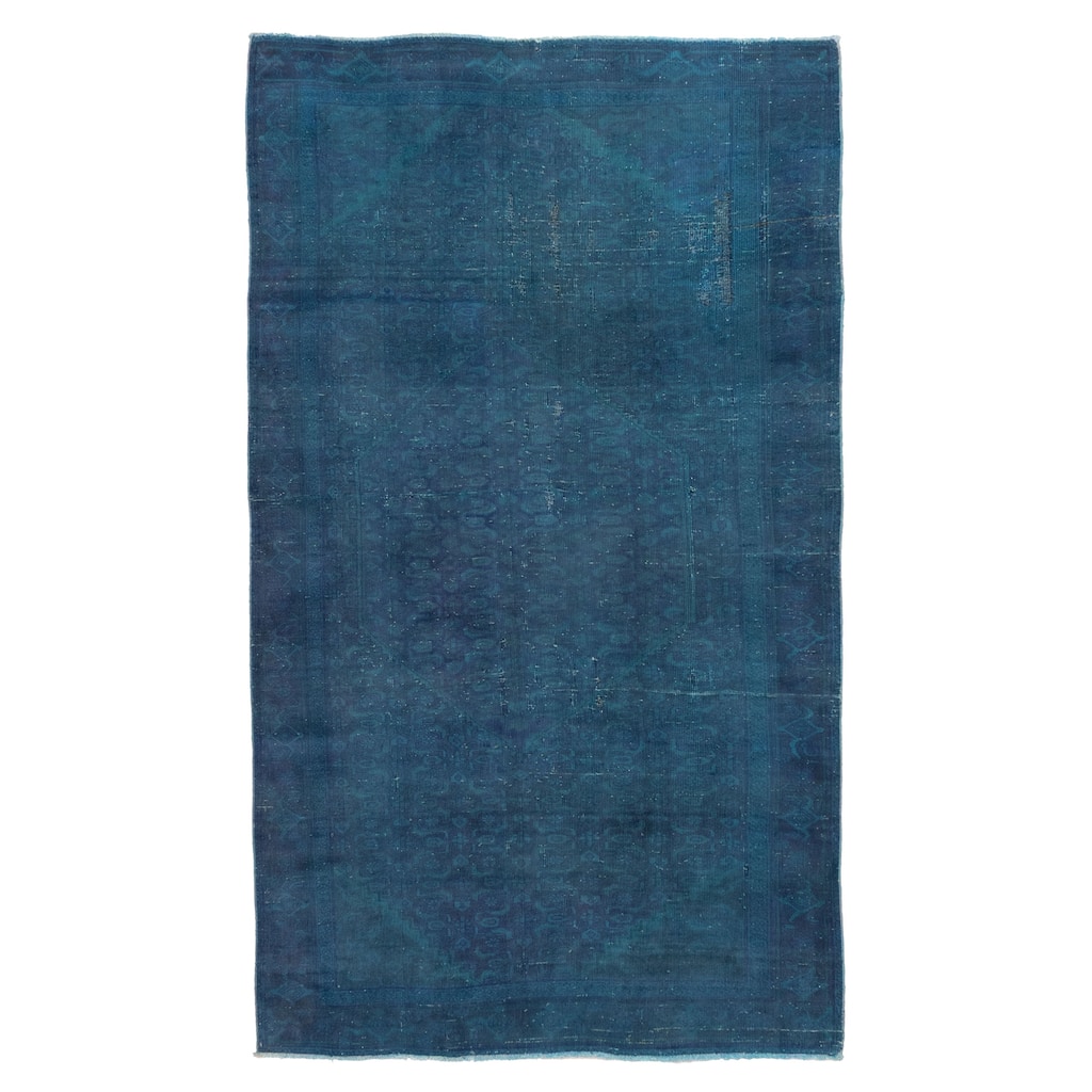 ECARPETGALLERY Hand-knotted Color Transition Blue Wool Rug - 4'2 x 7'1