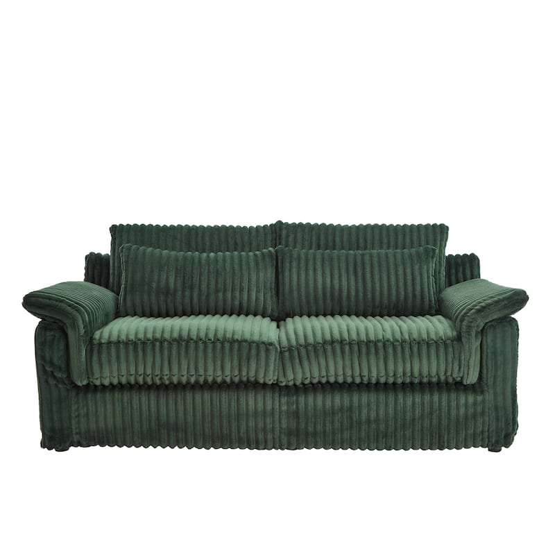 Modern Corduroy Loveseat Sofa Deep Seat Cloud Couches with Pillow Top Arms, Removable and Washable Cushion Covers