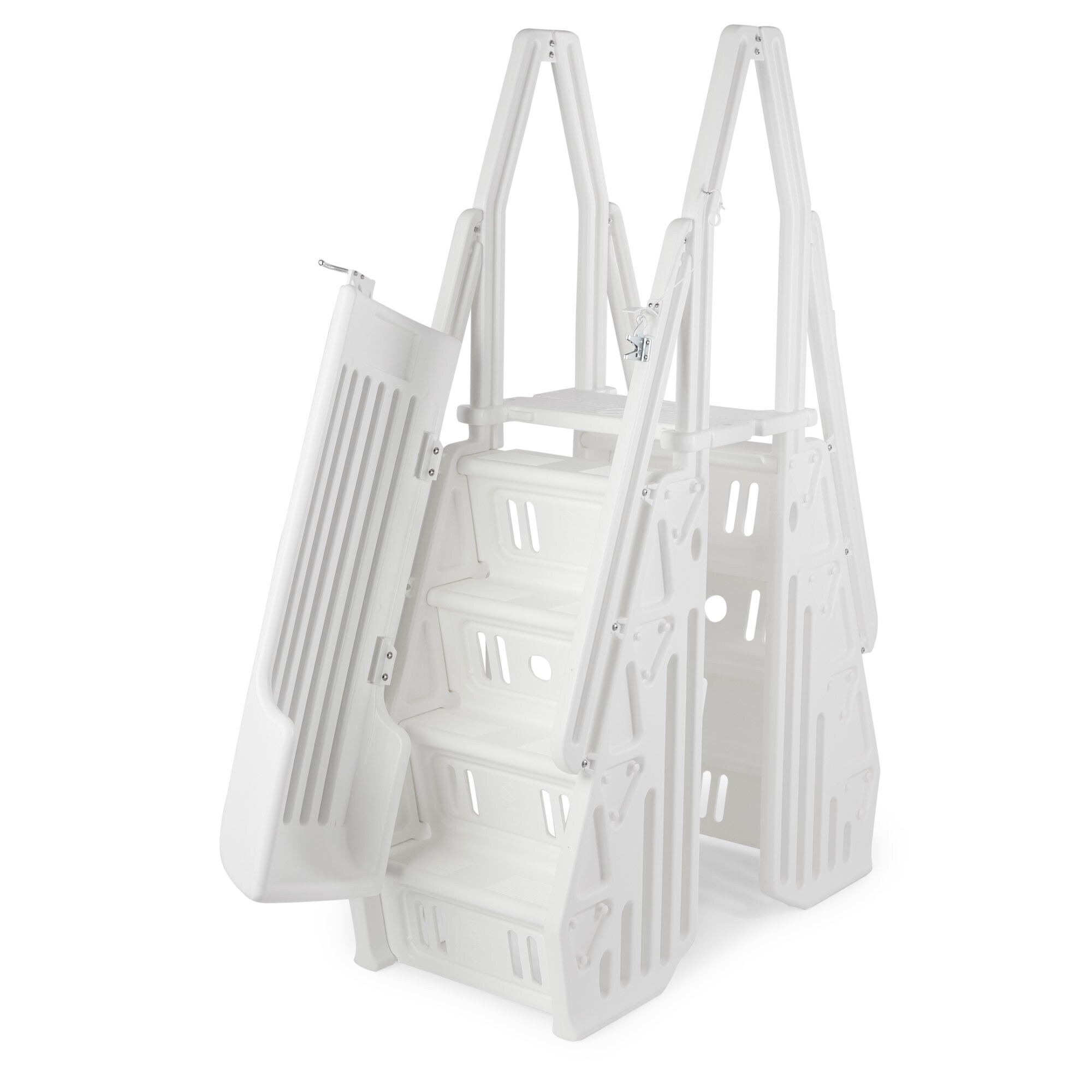 Vinyl Works AF Adjustable 24 Inch Gated Entry Above Ground Pool Ladder White 77 Bed Bath Beyond 35461001