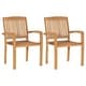 preview thumbnail 1 of 4, vidaXL Stacking Patio Dining Chairs 2 pcs Solid Teak Wood
