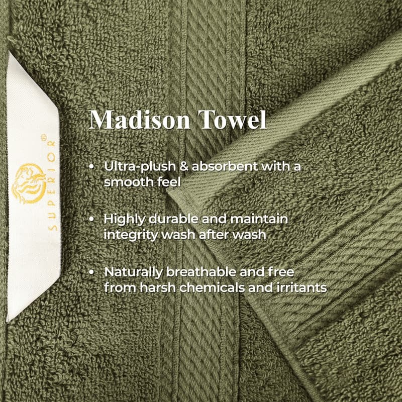 Superior Egyptian Cotton 8 Piece Towel Set Ultra Plush & Absorbent Bath, Hand & Face Towels, Heavyweight Spa Quality