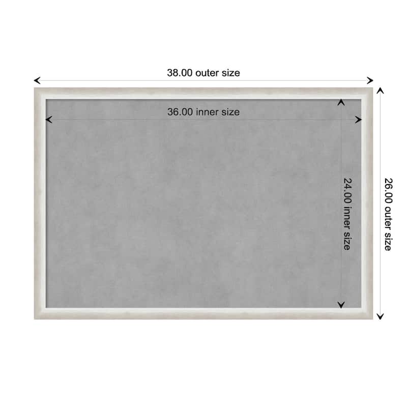 Amanti Art Two Tone Silver Framed Magnetic Board - Board Size 36x24
