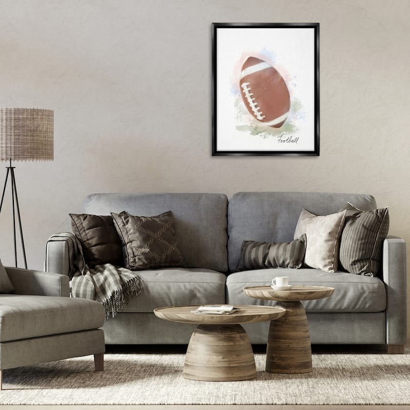 Stupell Soft Pastel Football Framed Floater Canvas Wall Art Design By Matthew Piotrowicz