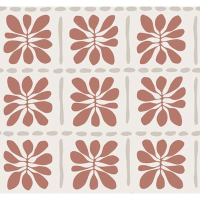 York Wallcoverings Mimosa Fleur Terracotta Wallpaper