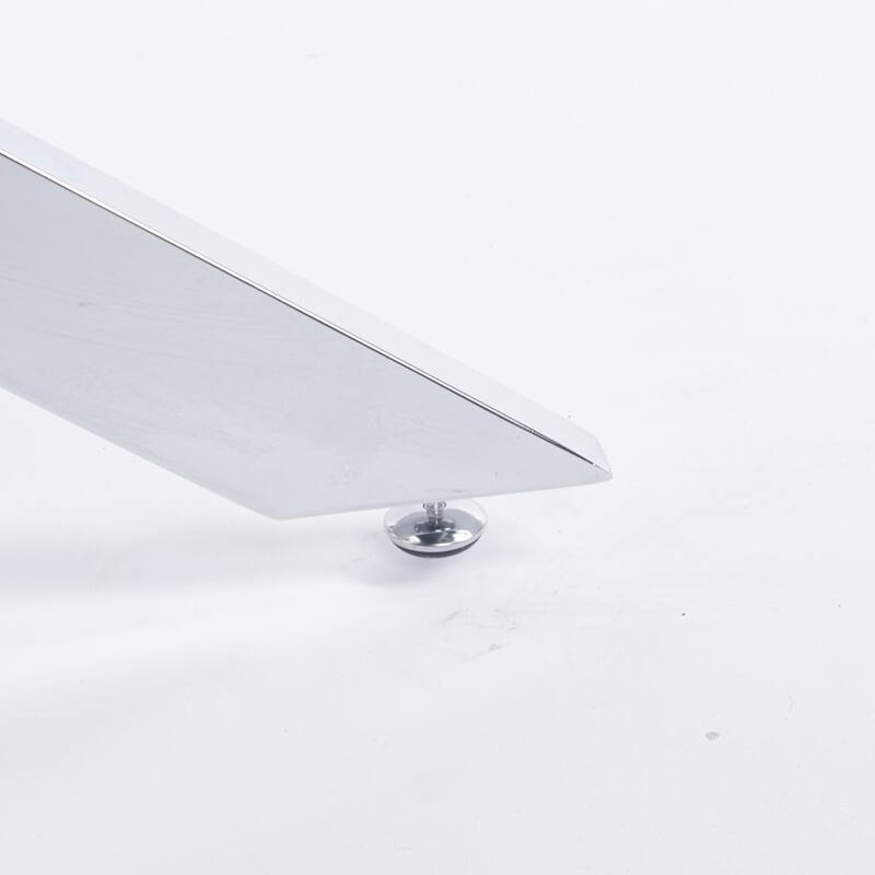 47.24"L Dining Table with Cross Metal Leg and Glass Top