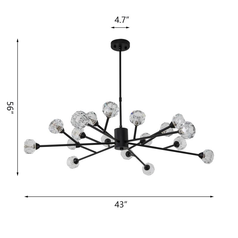 Maxax 18 - Light Dimmable Sputnik Modern Linear Chandelier