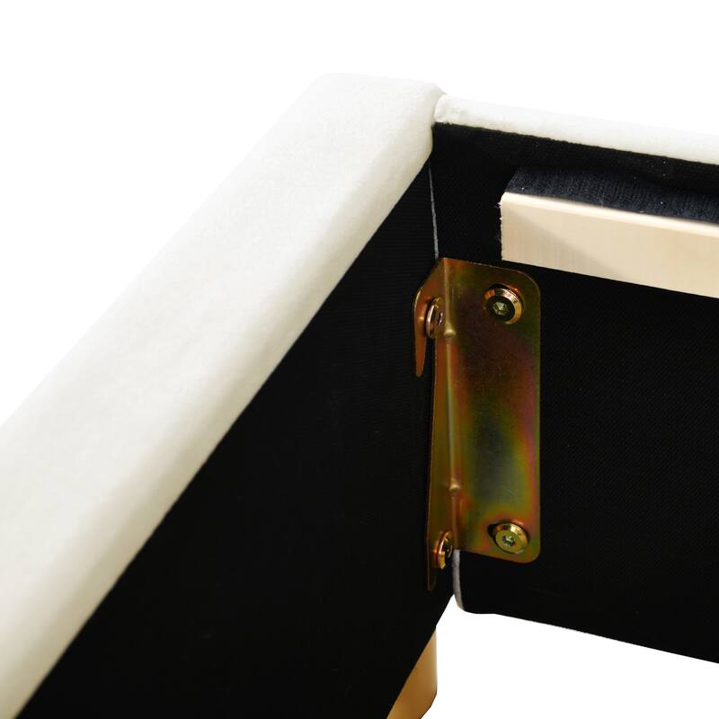 Upholstered Platform Bed with Two Outlets and USB Charging Ports