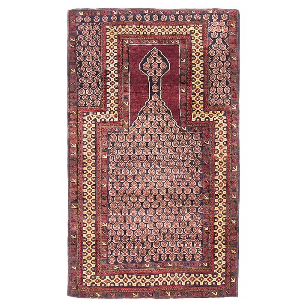 Teimani Burgundy Rug 2'11" x 4'9" - 2'11 x 4'9