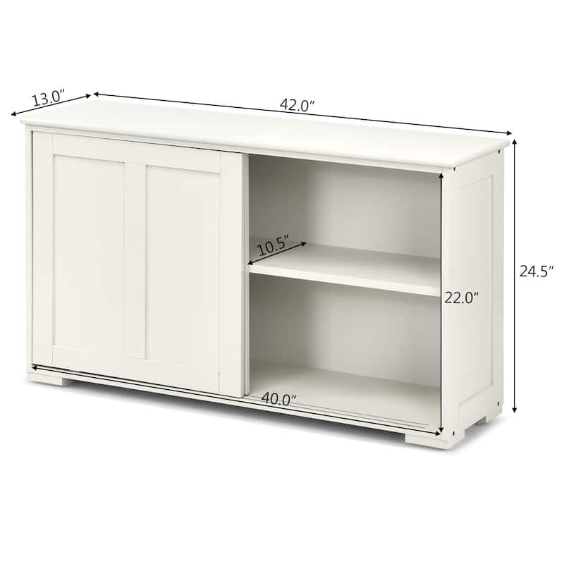 Antique Stackable Kitchen Storage Sideboard with Height Adjustable Shelf - 42" x 13" x 23.5" (L x W x H)