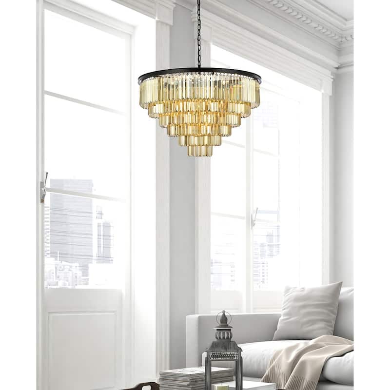 Royce Edge 33-Light Matte Black Chandelier