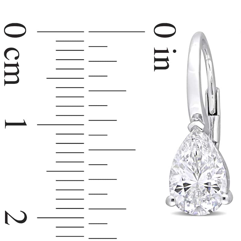 Miadora 3ct DEW Pear Created Moissanite Teardrop Earrings Sterling Silver