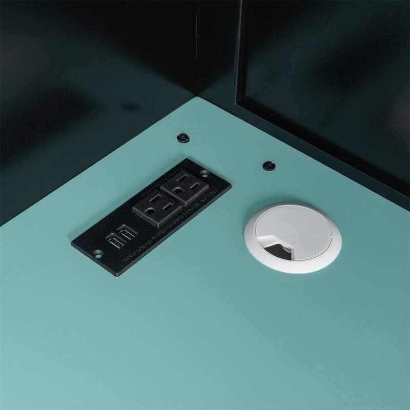 Full Size Loft Bed with Bulit-in Desk and RGB Light, Wooden Loft Bedframe w/ Multi-storage Shelves & Ladder, Kids Playhouse Bed