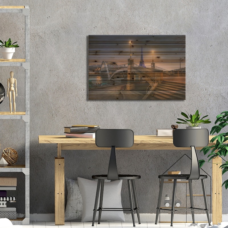 Passerelle Debilly Print On Wood by Jérôme Labouyrie - Multi-Color