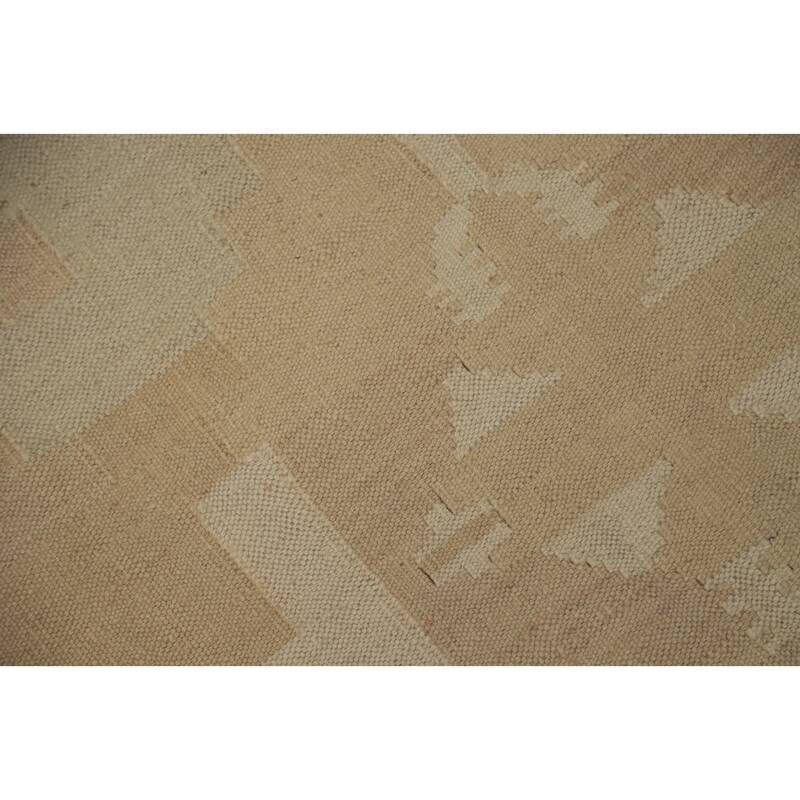 Hand Woven Oriental 100% Wool Carpet Southwestern Tribal Beige & Ivories Kilim Area Rug - 8' 0'' X 5' 0''