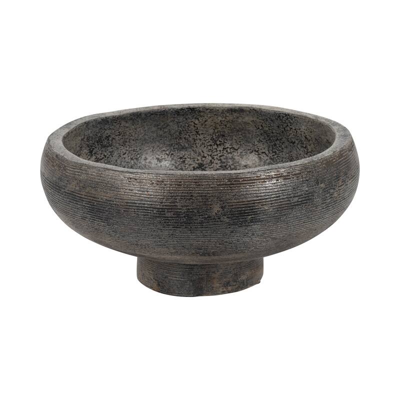 Sagebrook House Terracotta, 14" Etched Bowl On Stand, Multi, Round, 7"H, Solid Color - 14" x 14" x 7"