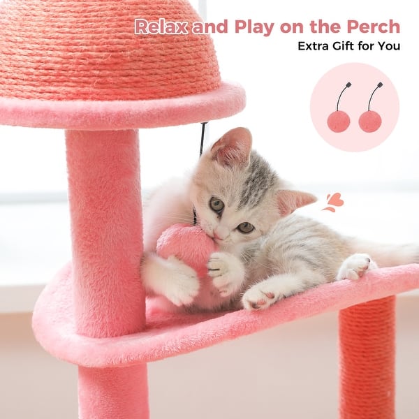 Pink Cat Tree BNOSDM Sunflower Cat Scratching Post For Indoor