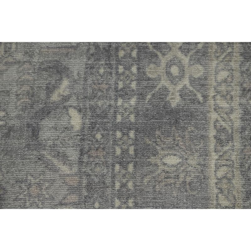 Hand-knotted Transitional Silk Carpet Grey Oushak Rug Geometric Oriental Area Rug - 7' 11'' X 4' 9''
