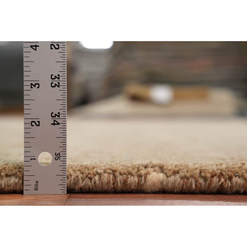 Hand Knotted Oriental 100% Wool Carpet Modern Solid Beige & Ivories Gabbeh Area Rug - 8' 1'' X 5' 7''