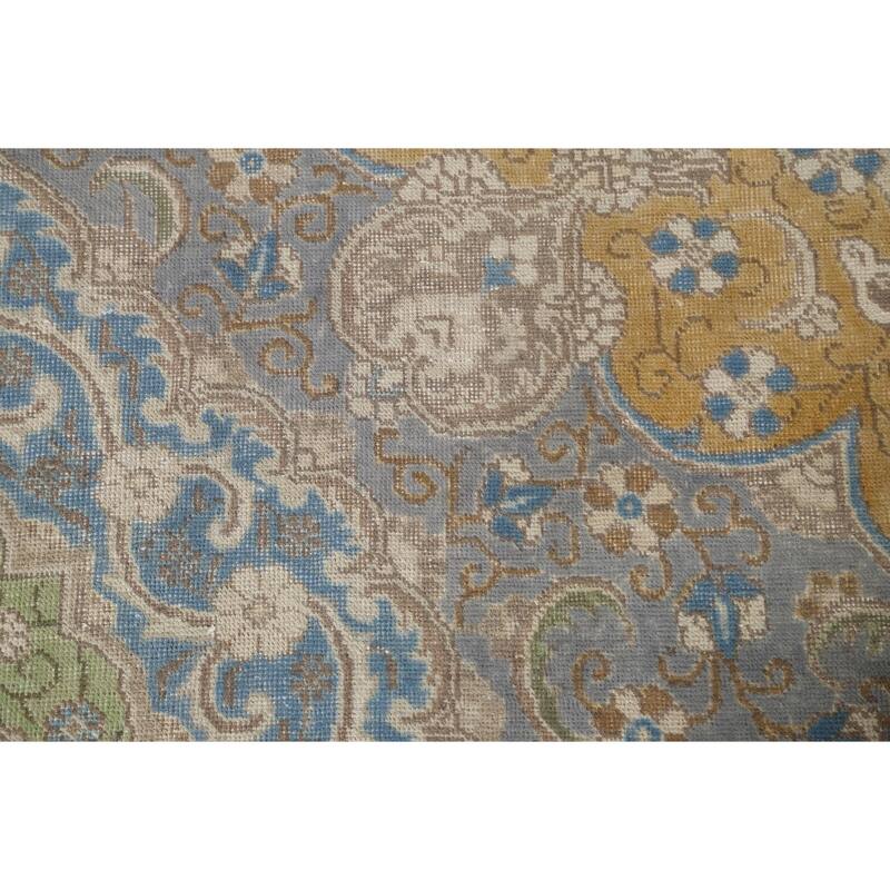Hand Knotted Oriental 100% Wool Carpet Traditional Medallion Beige & Ivories Tabriz Area Rug - 11' 6'' X 8' 0''