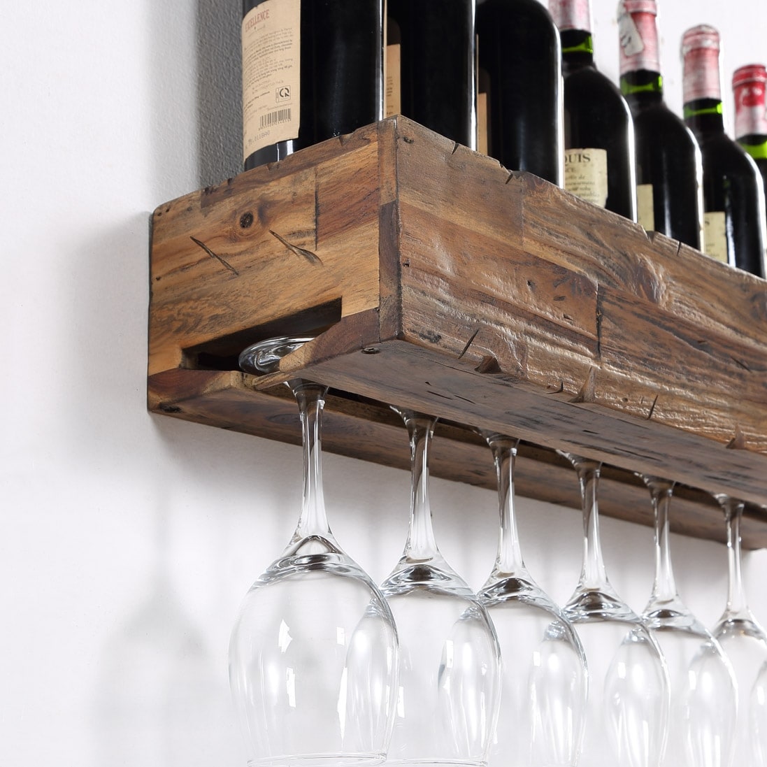 24 Inch Floating Wine Shelf With Glass Holder On Sale Bed Bath Beyond 36794160