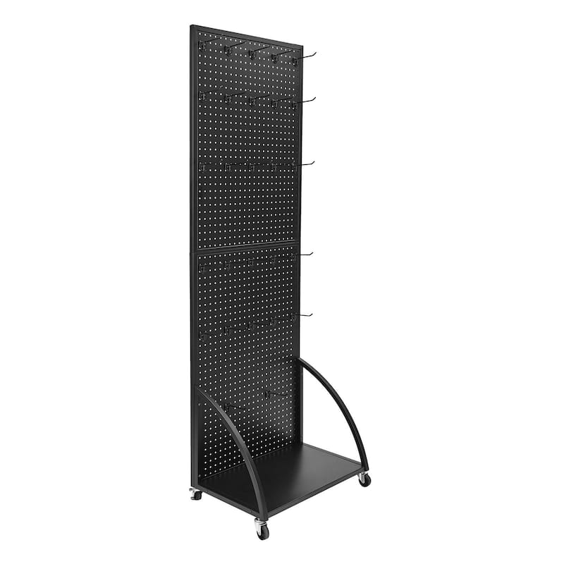 Metal Pegboard Display Stand with Hooks for Shop or Garage