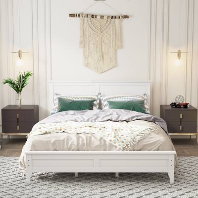 King Size Solid Wood Platform Bed