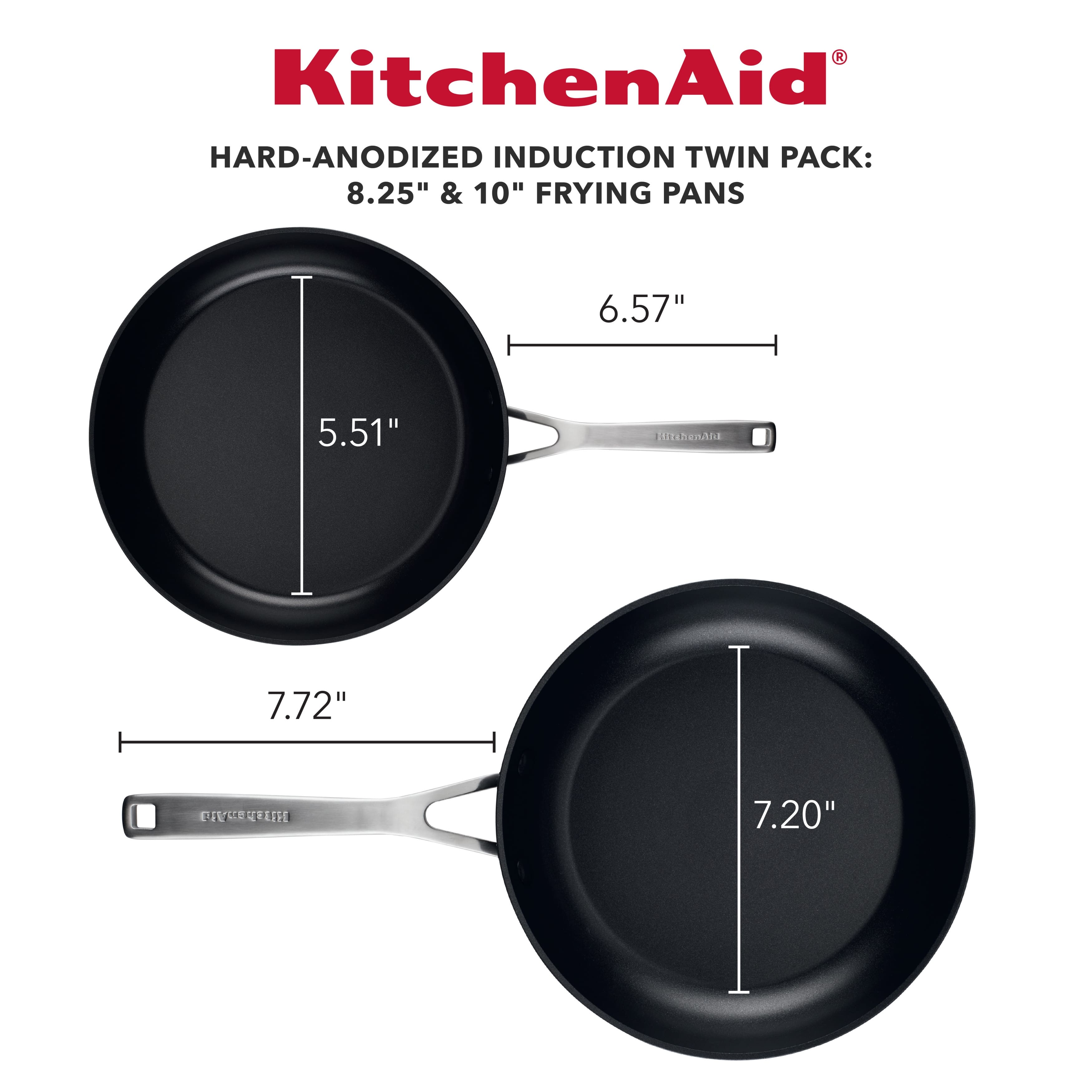KitchenAid HardAnodized Induction Nonstick Frying Pan Set, 2Piece