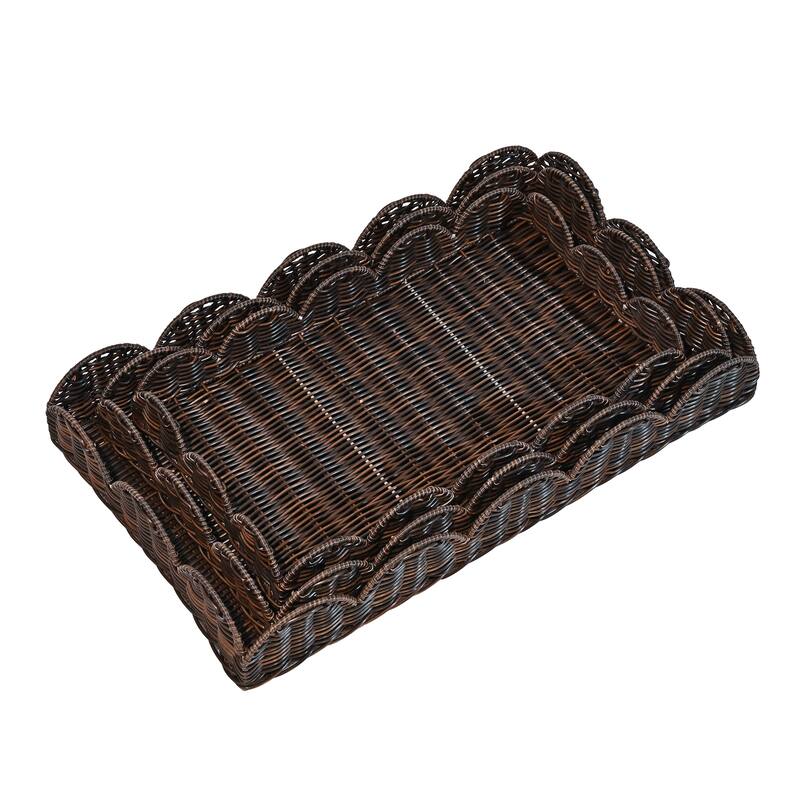 happimess Resin Rectangular Decorative Serving Trays (Set of 3)