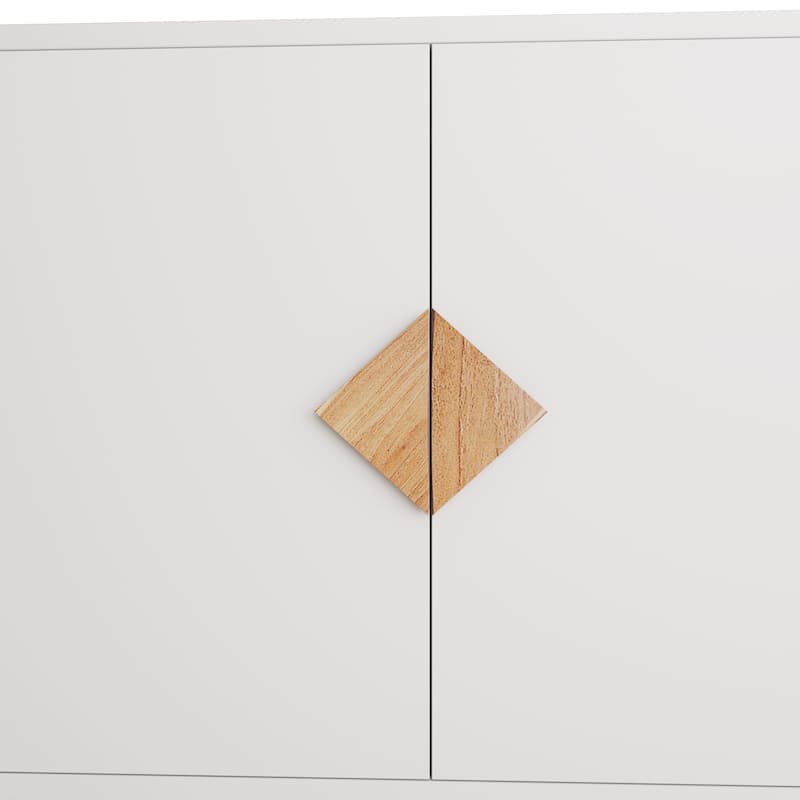 MDF square shape handle 2 doors sideboard