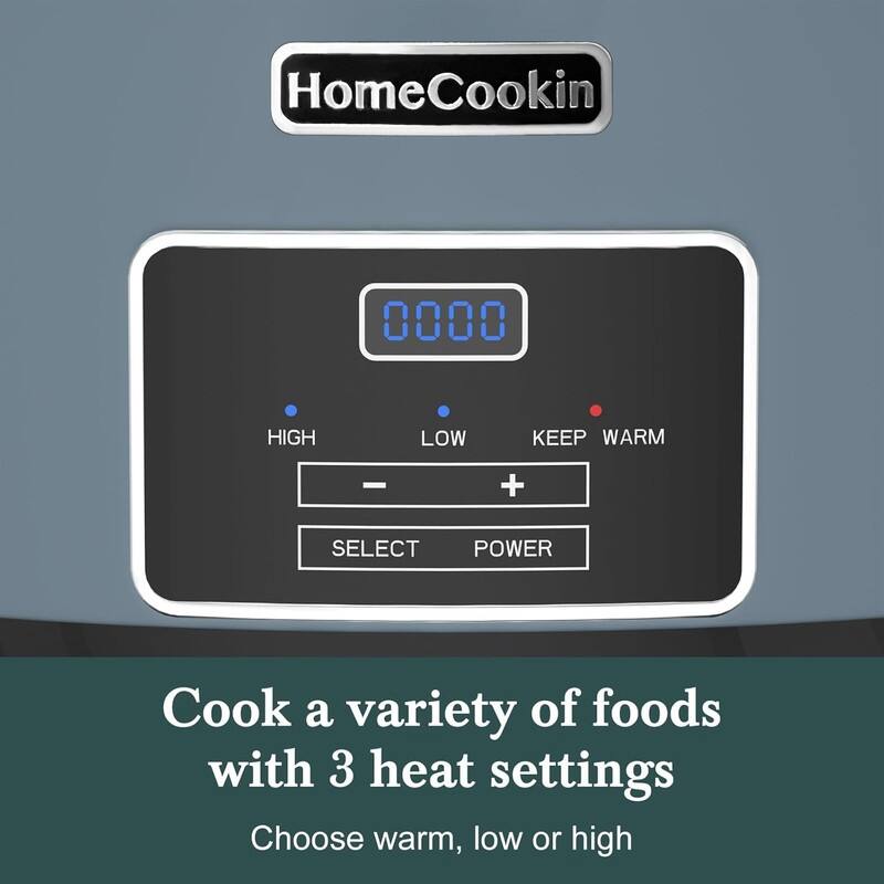 Multi-size Blue Digital Slow Cooker for Family Dinners