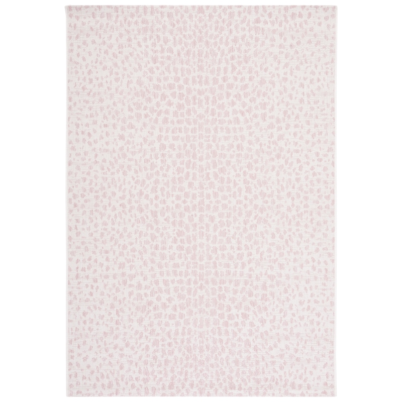 SAFAVIEH Courtyard Ruta Indoor/ Outdoor Waterproof Patio Backyard Rug - 2' x 3'7" - Ivory/Blush Pink