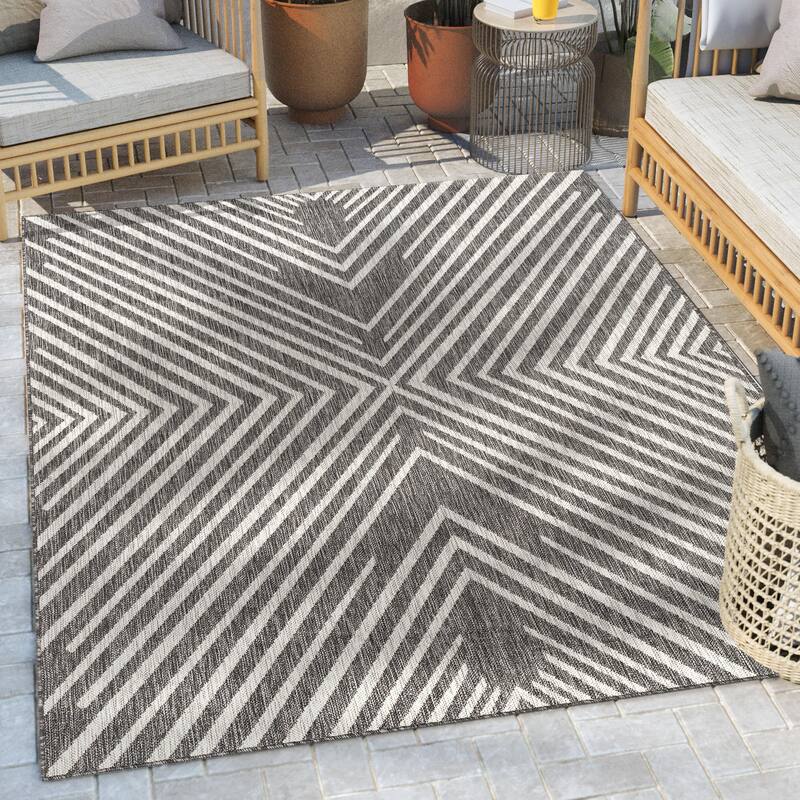 Well Woven Medusa Kesia Indoor Outdoor Striped Modern Area Rug