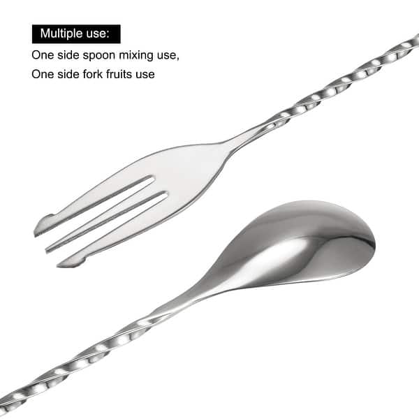 Stainless Steel Bar Spoon - 8" Or 12" Spiral Pattern Cocktail Mixing Spoon