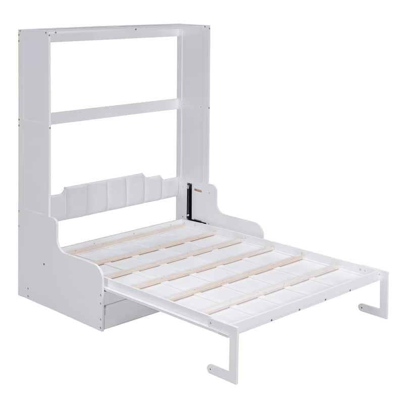 White Queen Size Multi-function Murphy Bed with Cushion