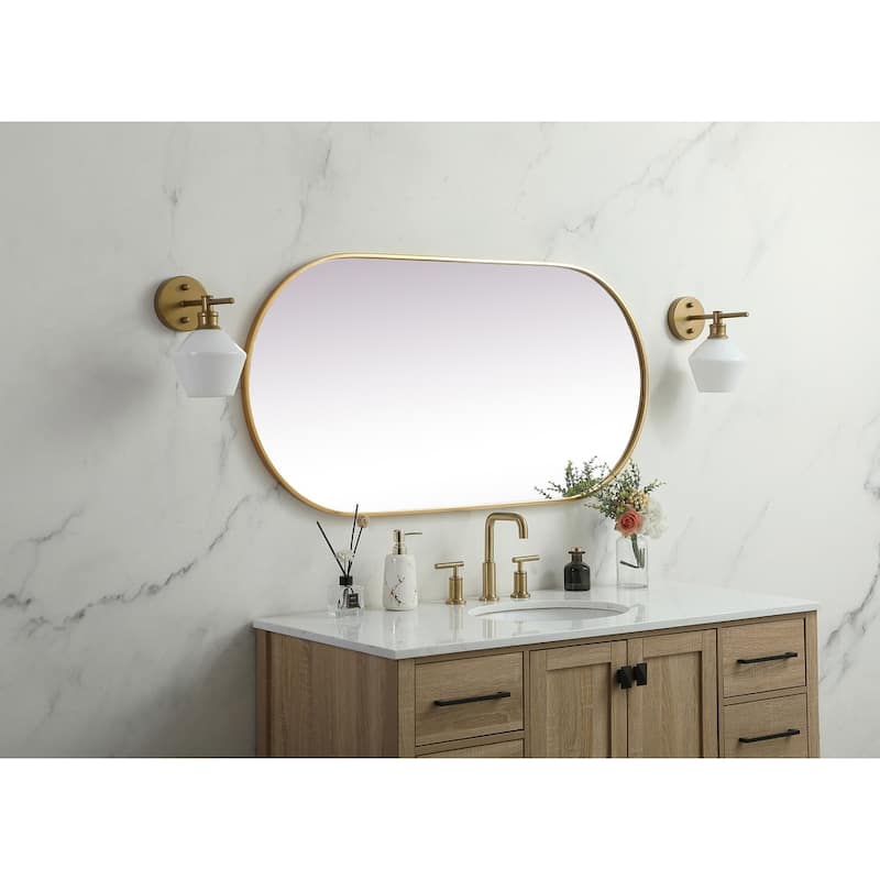 Indigo Home Metal Frame Oval Mirror 24x48 Inch
