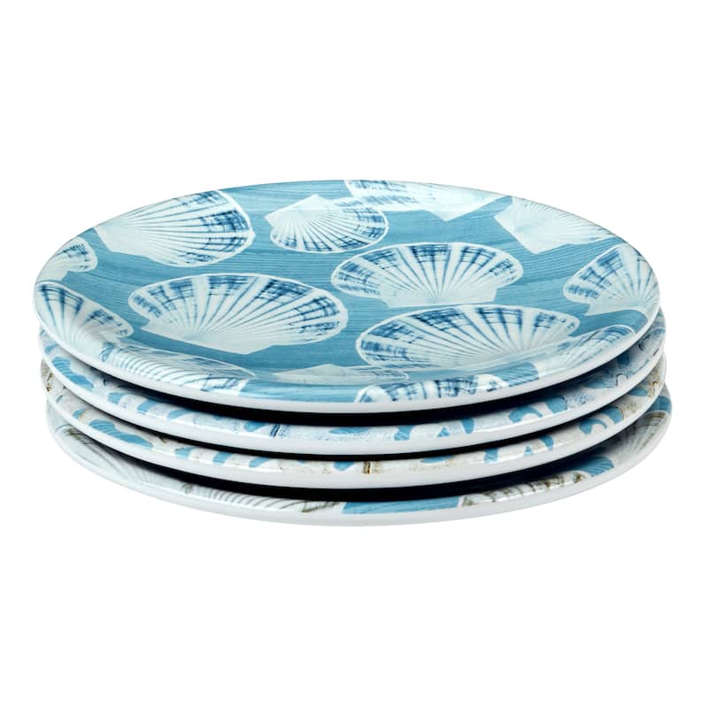 Certified International Beyond the Shore Set of 4 Canape Plates - 6.25" Diam x 0.75"