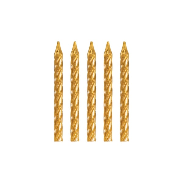 Club Pack of 288 Gold Spiral Birthday Candles 2.25" - N/A