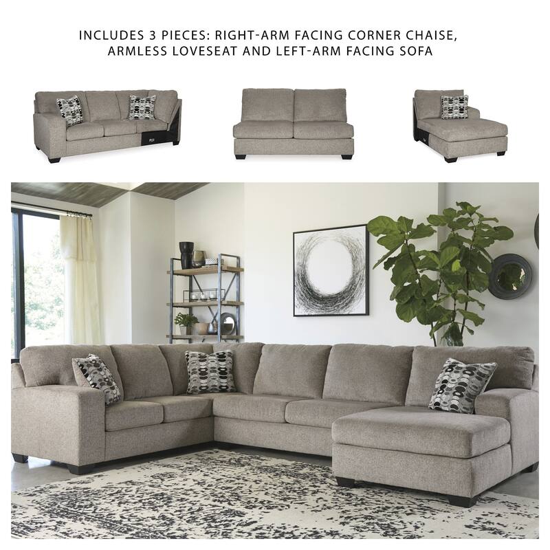 Ballinasloe 3-Piece Sectional- Platinum