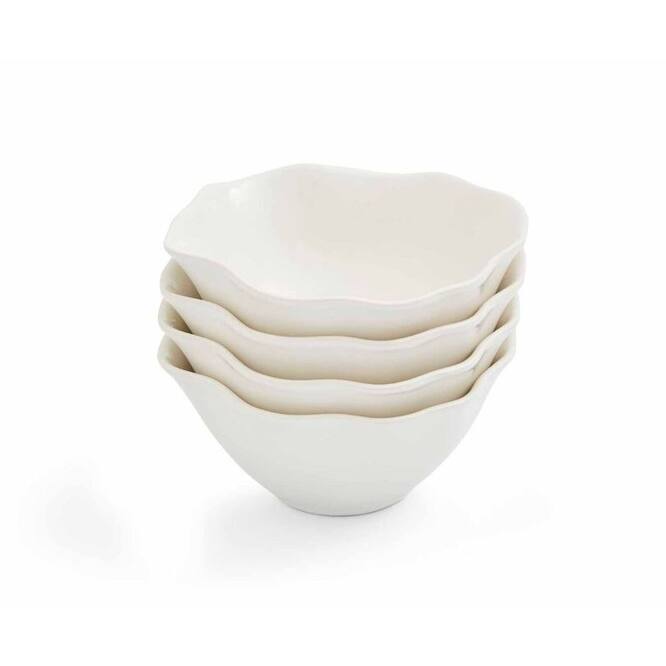 Portmeirion Set of 4 Sophie Conran Floret All Purpose Bowls - 7 Inch - Creamy White